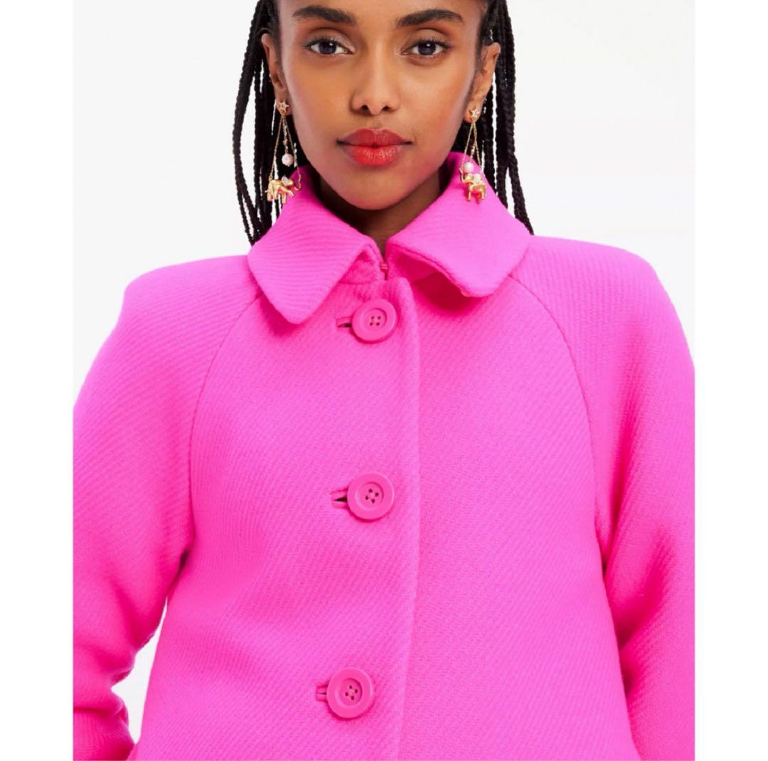 m　再値下げ　新品！ケイトスペード コート　ファーコート　バービー ピンク