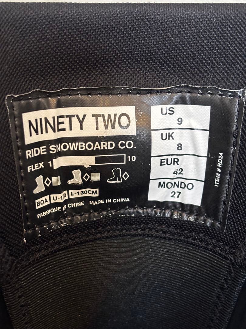 【1回使用】RIDE The92 スノーボードブーツ 27cm 24-25モデル