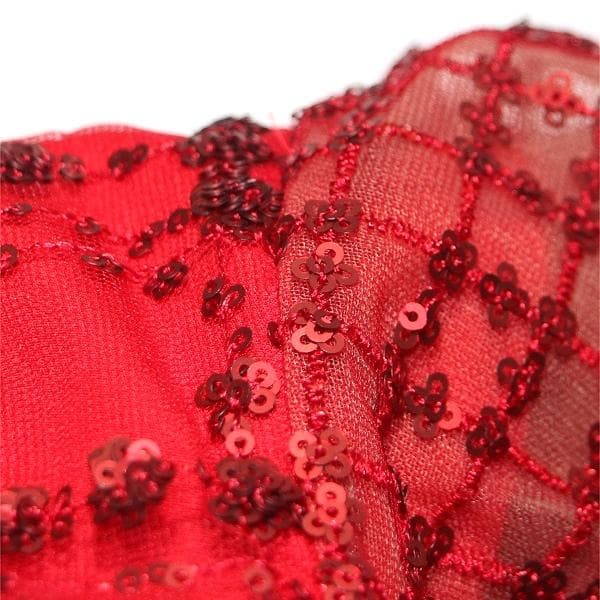 p*u様 セルフポートレイト ワンピース ティアード スパンコール レッド UK