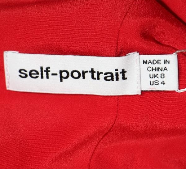 p*u様 セルフポートレイト ワンピース ティアード スパンコール レッド UK