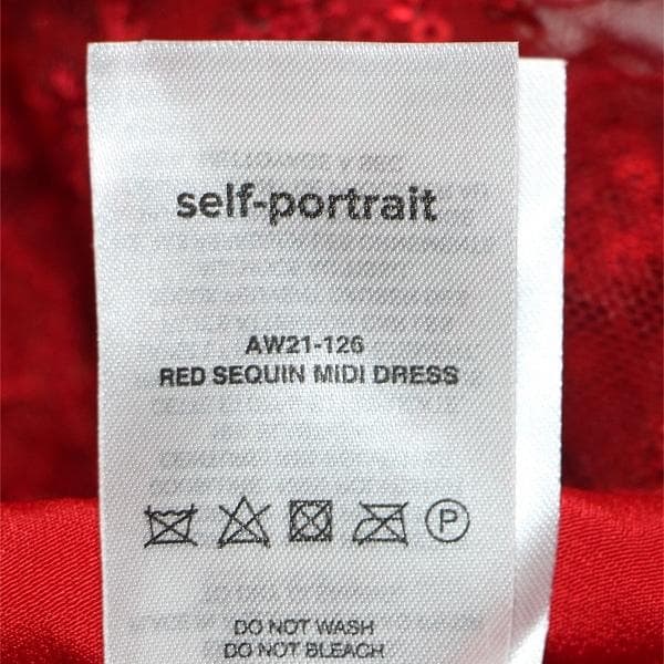 p*u様 セルフポートレイト ワンピース ティアード スパンコール レッド UK