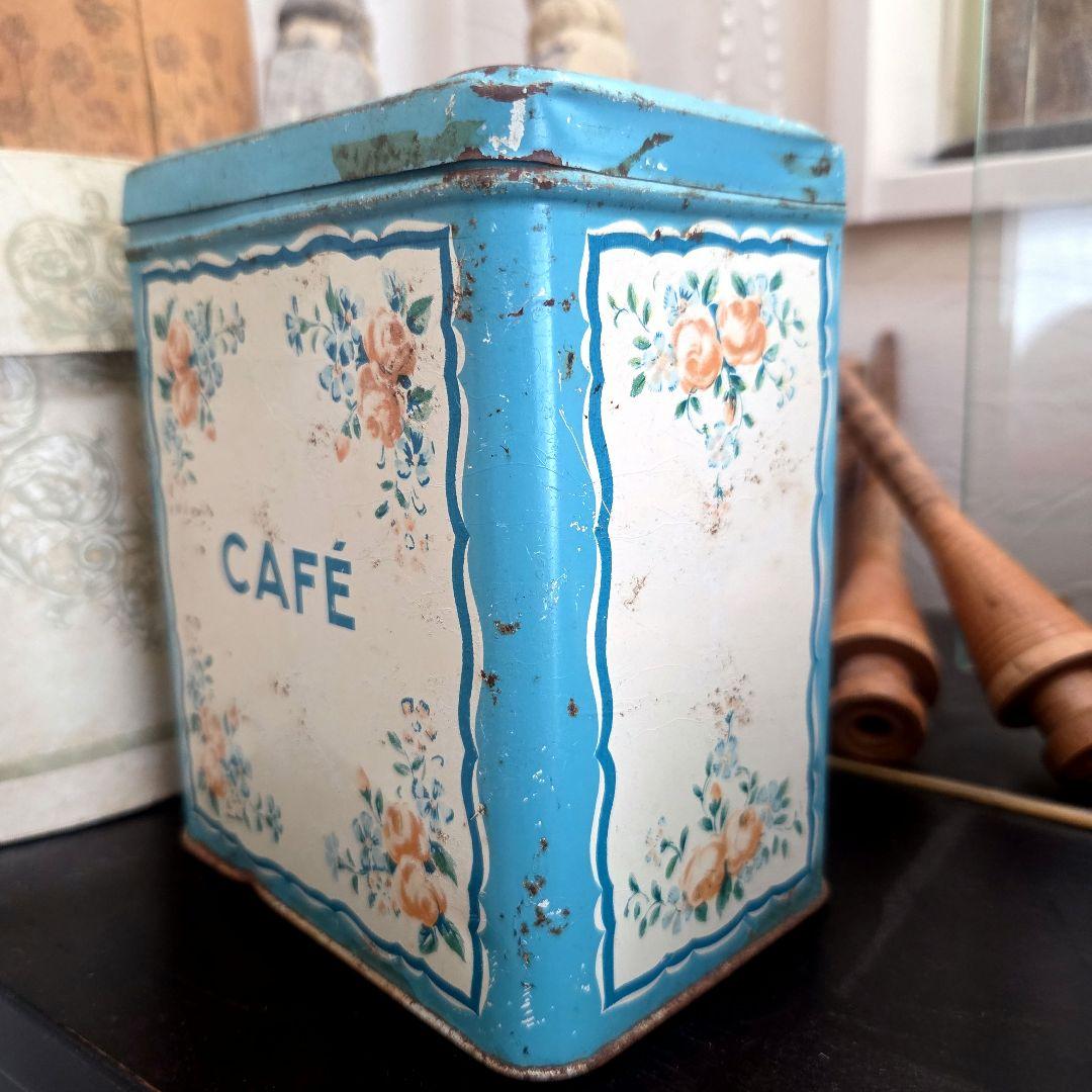 アンティーク ショコラムニエ tin 缶 CAFE ヴィンテージ