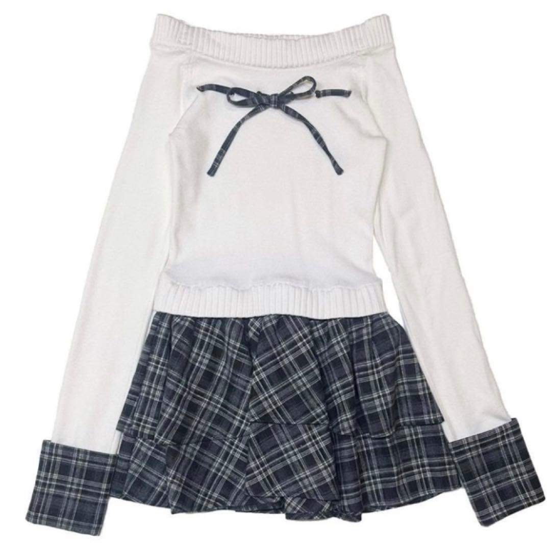 BUBBLES バブルス チェックリボンワンピース