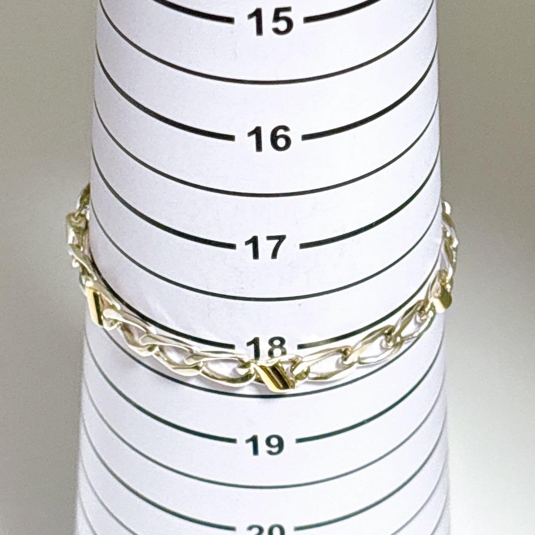 【美品】19.2cm ティファニー フィガロチェーン ブレスレット925/750