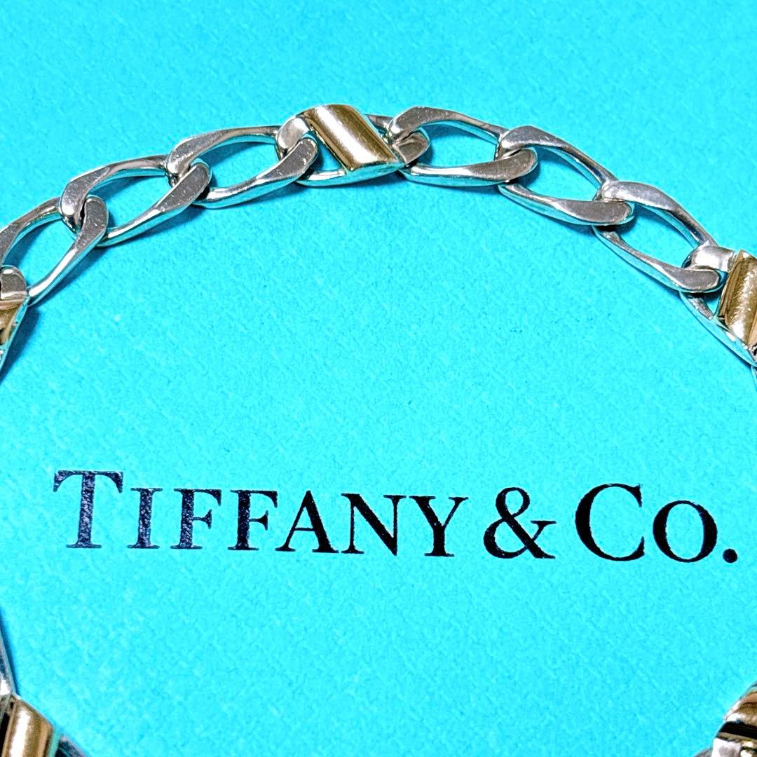 【美品】19.2cm ティファニー フィガロチェーン ブレスレット925/750