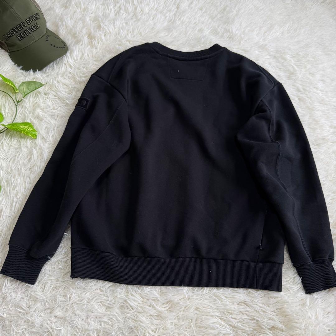 【tfw49】美品 トレーナー ワッペン ブラック 2サイズ メンズ