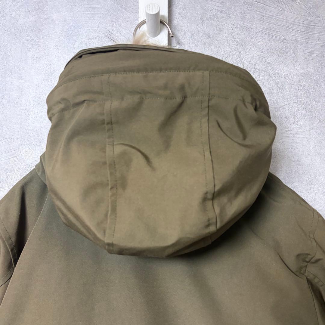 DANTON タッサー ダウン ジャケット フード ファーオリーブ 40