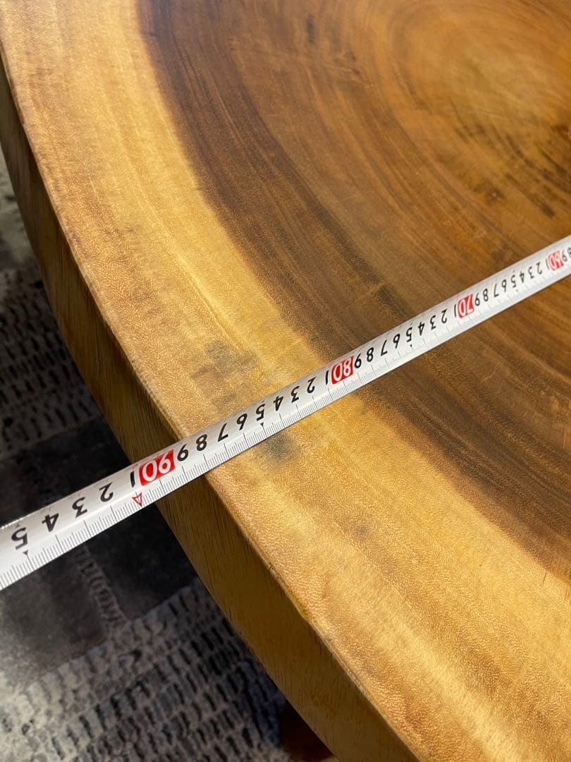 新品輸入品　高級　モンキーポッド一枚板 輪切りテーブル　モンキーポッド　TK05