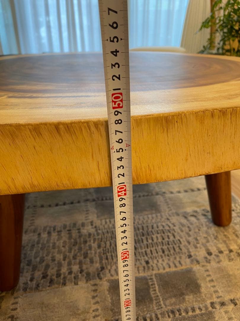 新品輸入品　高級　モンキーポッド一枚板 輪切りテーブル　モンキーポッド　TK05