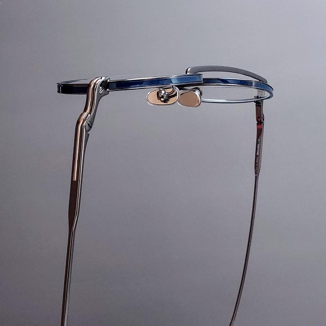 トムフォード メガネ クラシカル オーバル ガンメタ ネイビー グレー シンプル