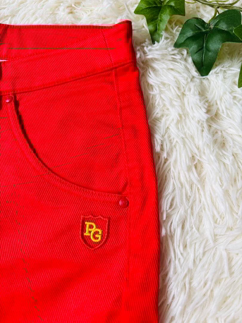 新品未使用PEARLYGATES レディース ゴルフパンツ　サイズＬオレンジ