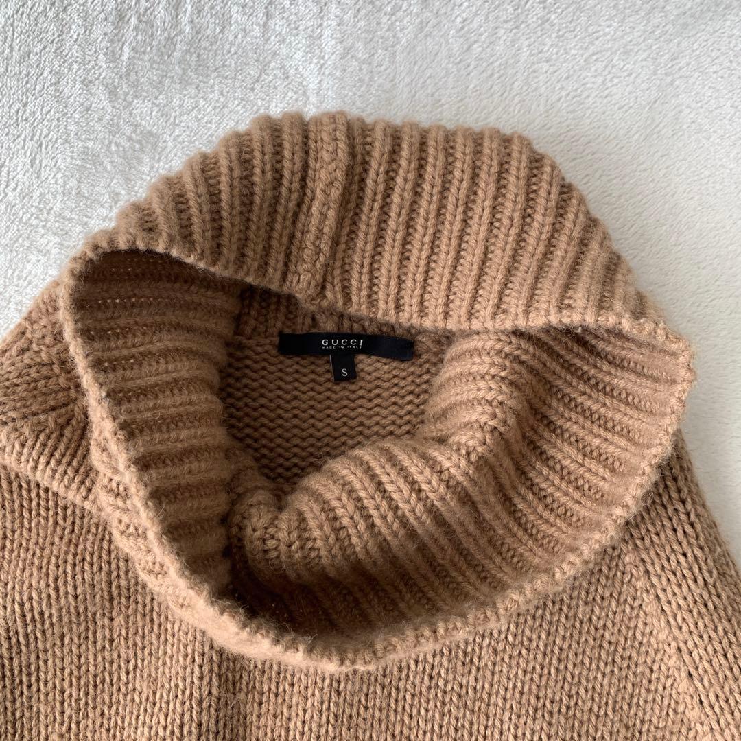 【美品】 GUCCI タートルネック ニット ポンチョ ベスト GGロゴ ケープ