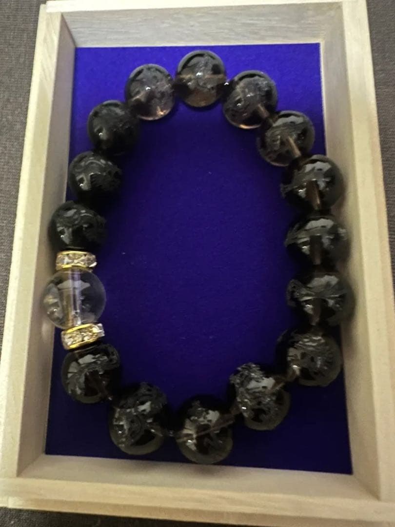 天然 和田玉 青海産 帝王紫 細め バングル 蒔絵