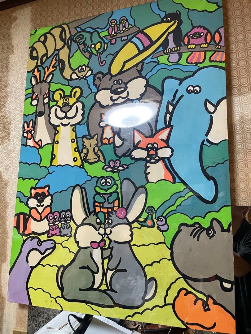 「大型アートパネル 動物イラスト 店舗装飾 カフェ」