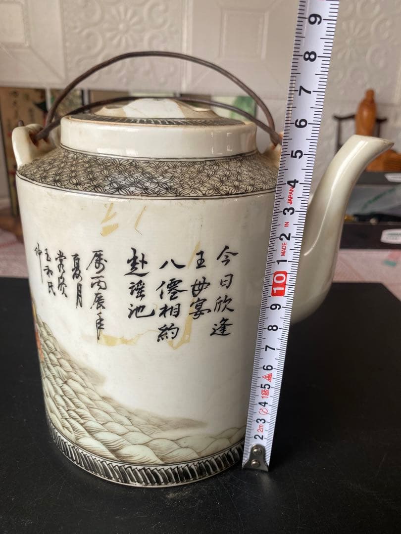 本物　中国古美術 時代物 粉彩 民国 蓋物 茶入 茶道具 中国古玩 骨董品 在銘