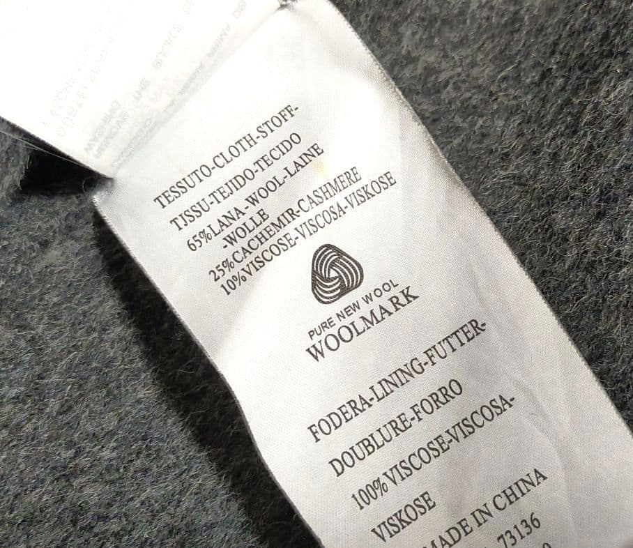 カシミヤ混 ウール ケープ マント ポンチョ ファー フード付 グレー