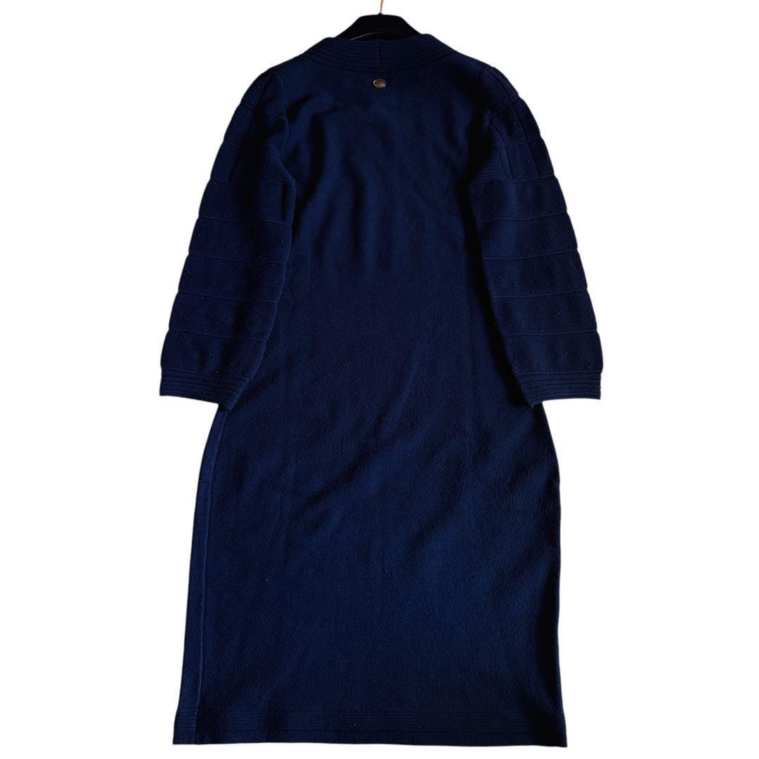 美品✨CHANEL カシミヤ混ニットワンピース ココマーク チョコバー 36