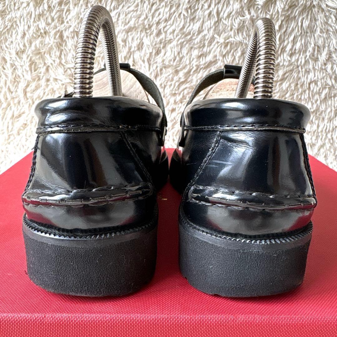 アルテサノス Tストラップローファー レザーフラットシューズ　38 ブラック　黒