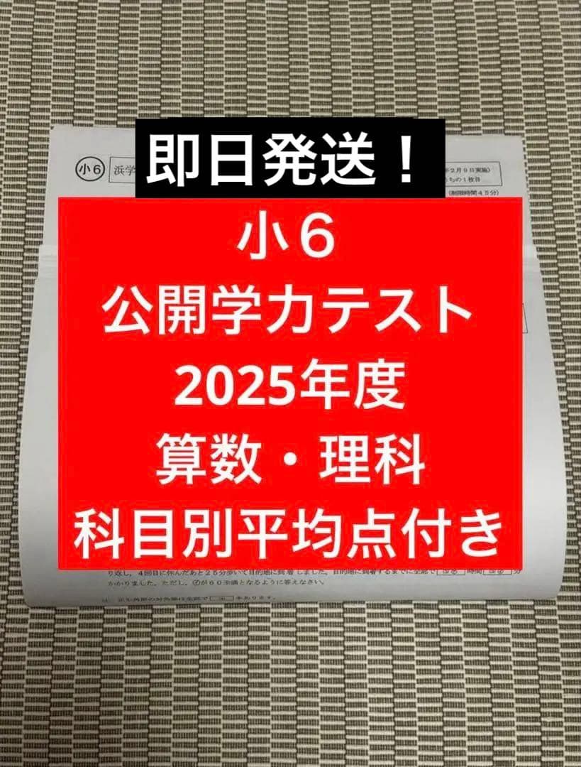 浜学園 小6 公開学力テスト 2025年度 算数・理科 科目別平均点付き