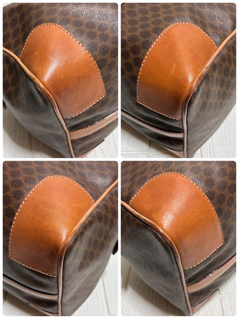 美品 CELINE セリーヌ ボストン マカダム トリオンフ PVC レザー