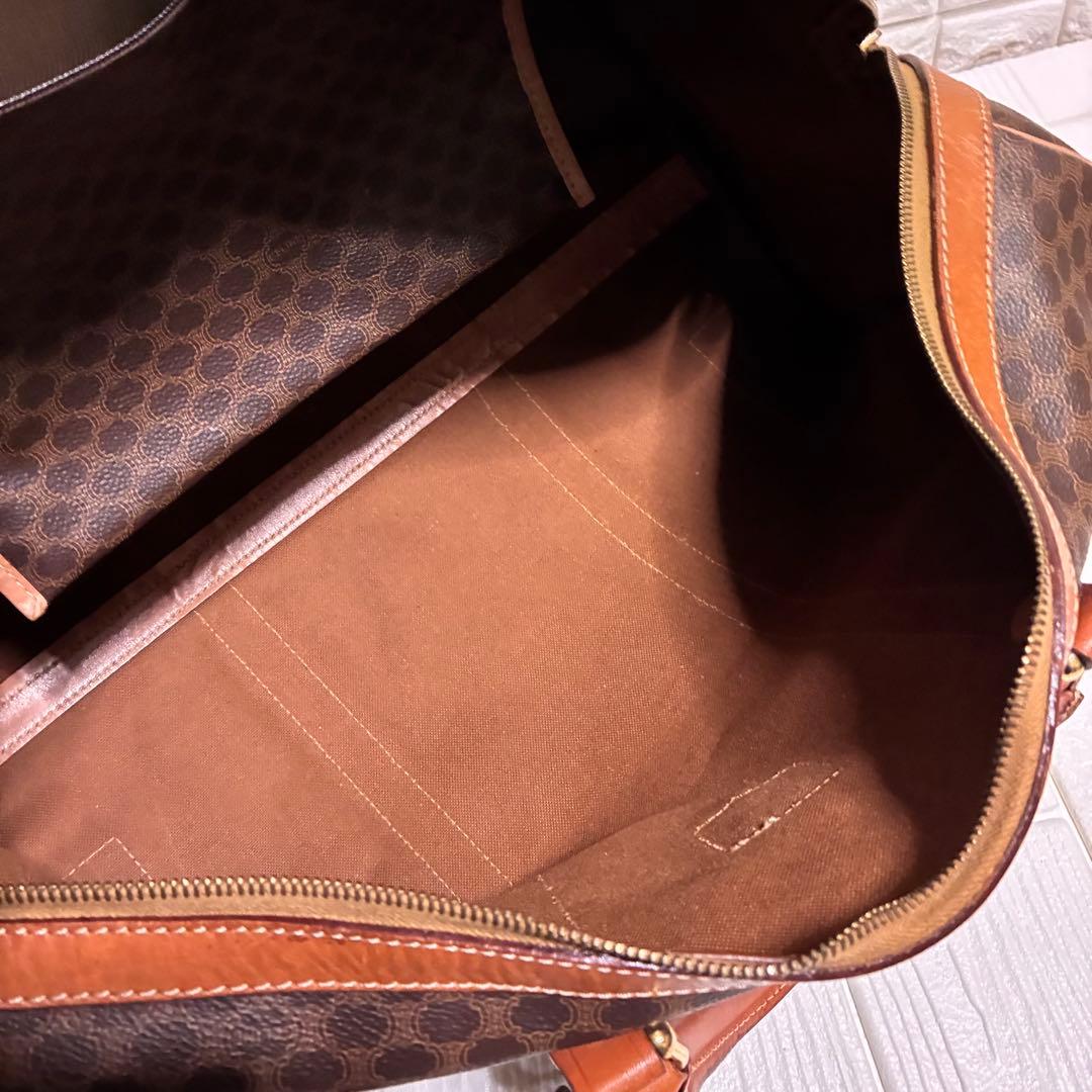 美品 CELINE セリーヌ ボストン マカダム トリオンフ PVC レザー