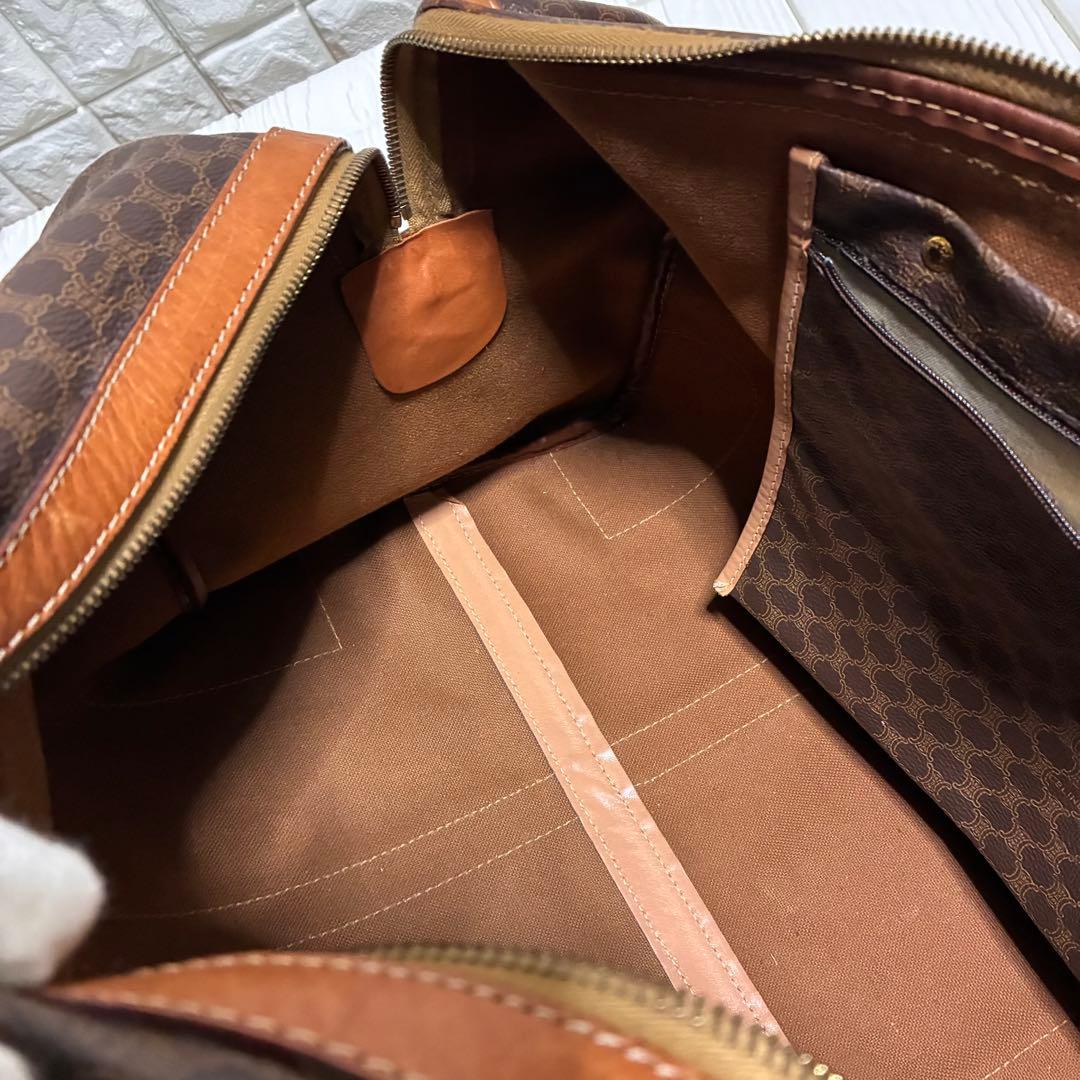 美品 CELINE セリーヌ ボストン マカダム トリオンフ PVC レザー