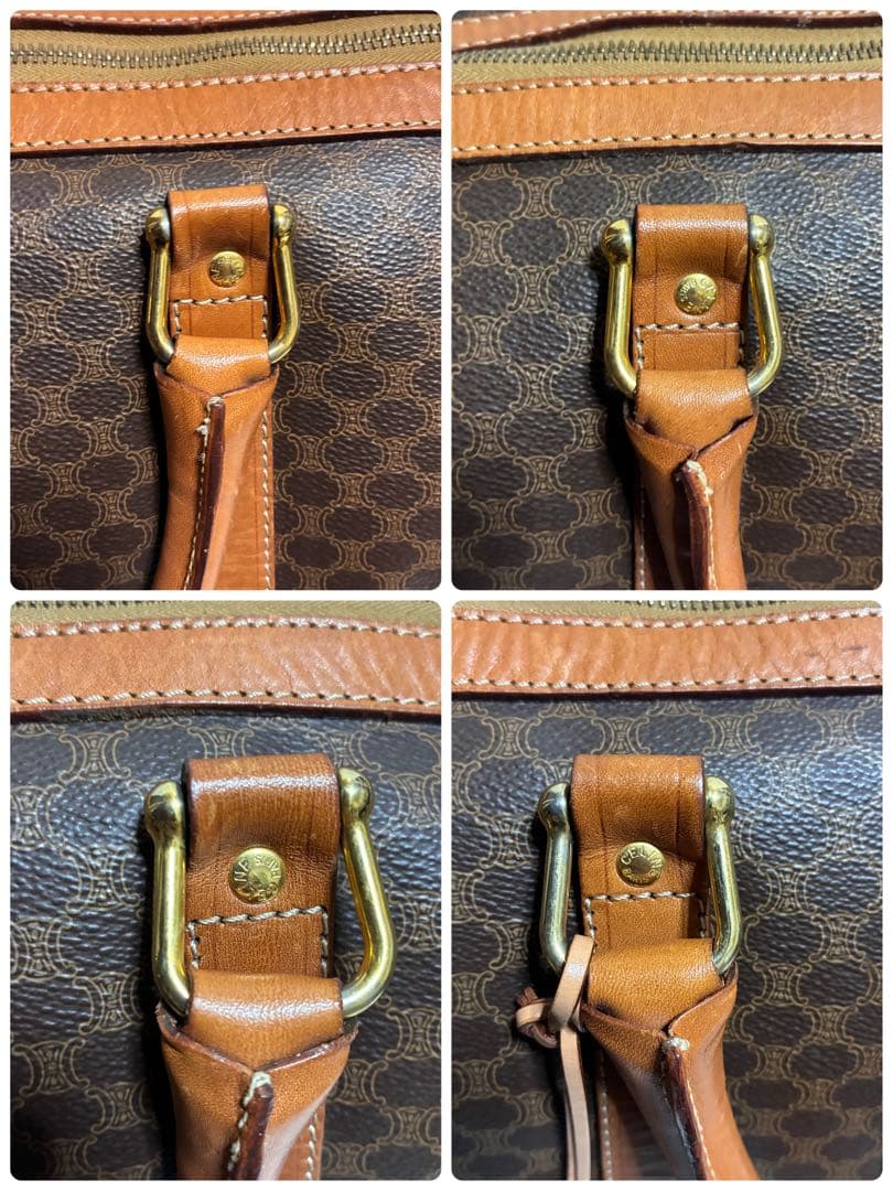 美品 CELINE セリーヌ ボストン マカダム トリオンフ PVC レザー