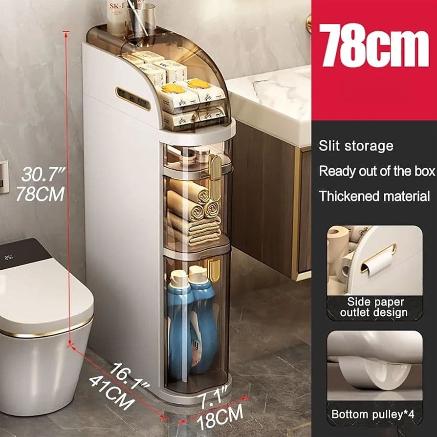 バスルーム キャビネット 5段 収納 引き出し 棚 スリム