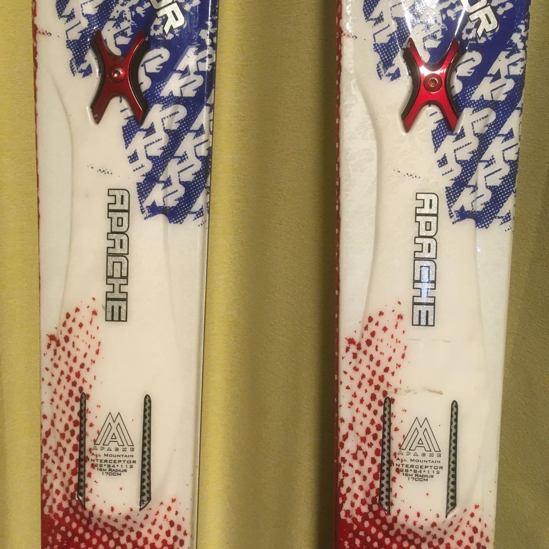 k2 スキー板　170cm 美品 ビンディング付き　カービングスキー
