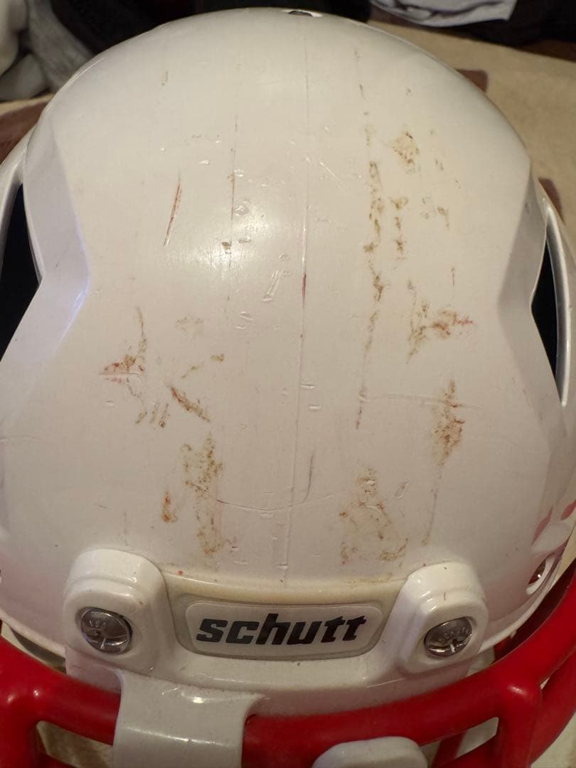 schutt アメリカンフットボールヘルメット 白/赤 Mサイズ