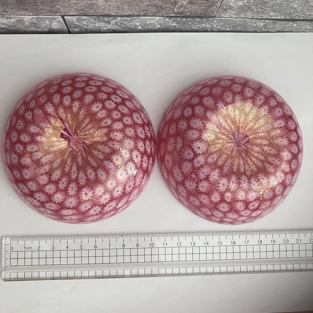 ベネチアンガラス　murano ムラーノ　ミルフィオリ　プレート　グラス