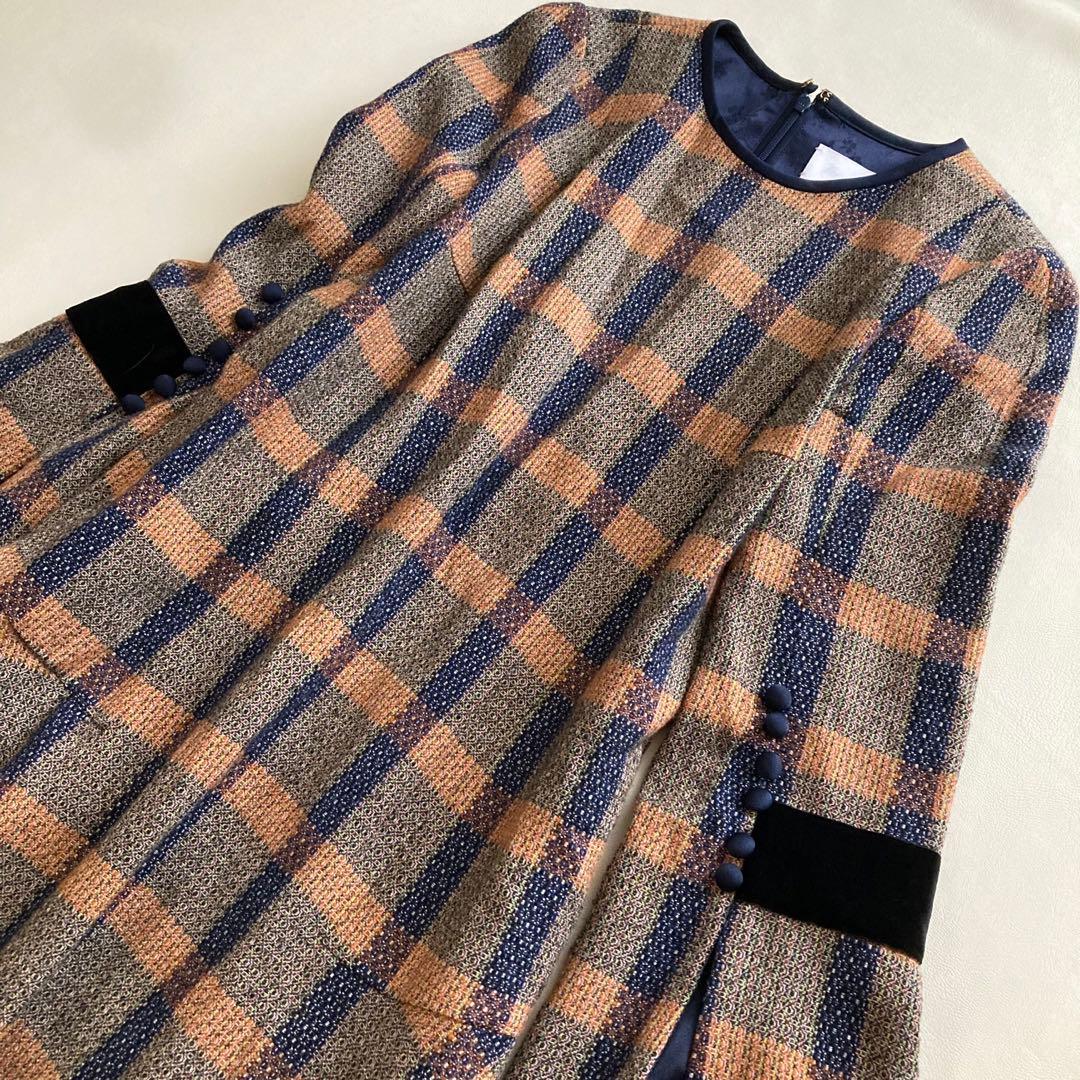 ワンピース mame kurogouchi AfterglowCheckOne-Piece