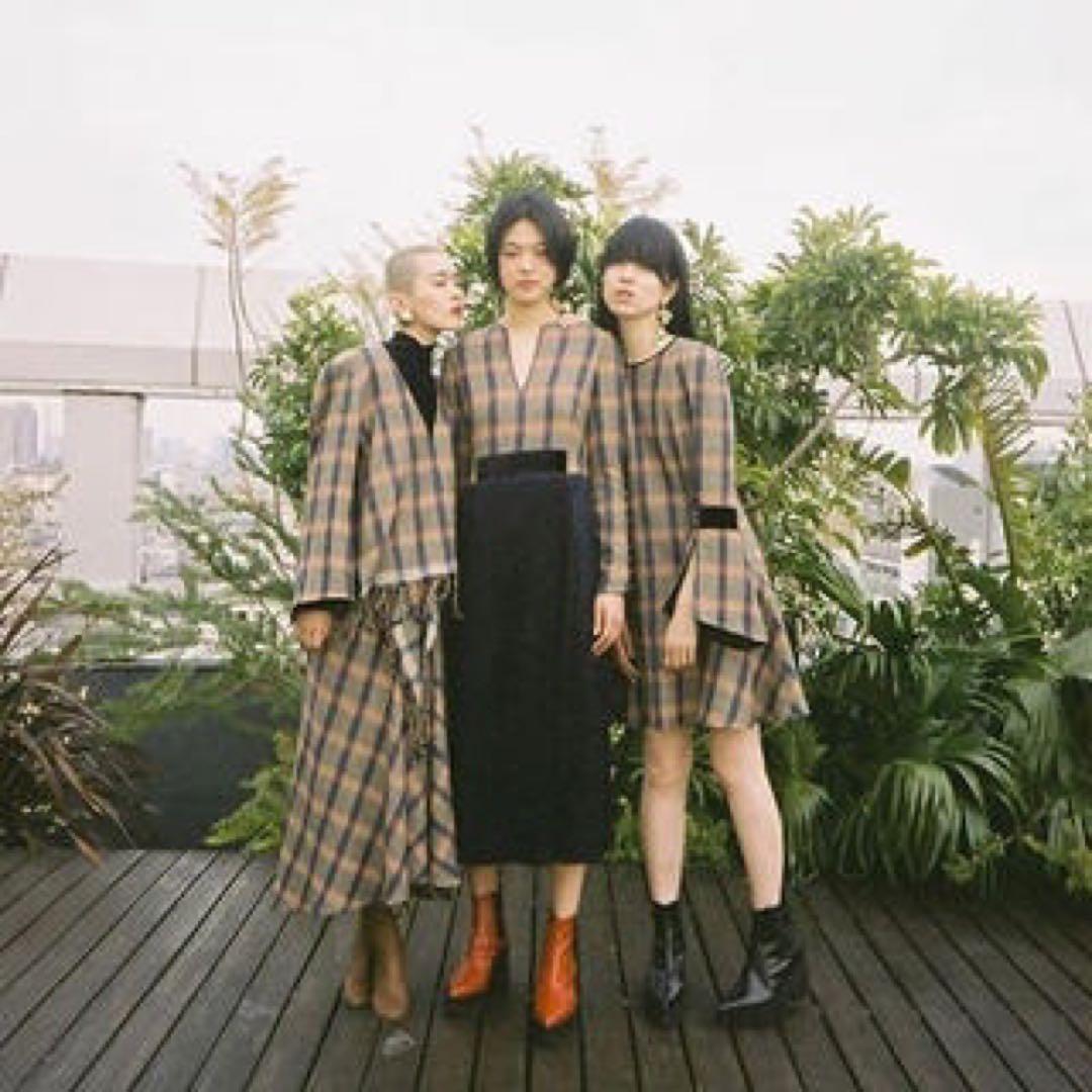 ワンピース mame kurogouchi AfterglowCheckOne-Piece