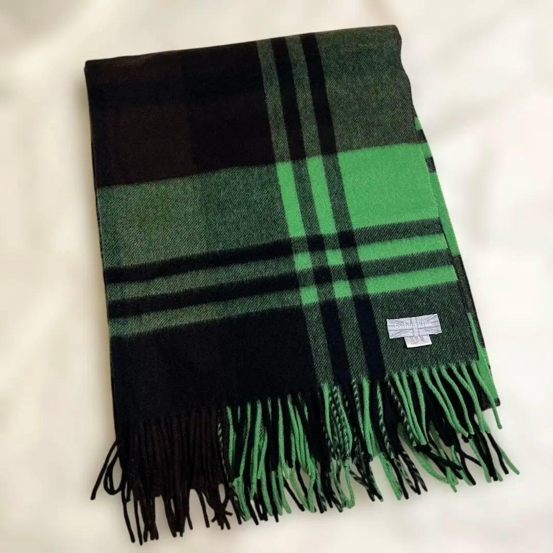 ジョシュアエリス　カシミヤ　大判　ストール　ライム　ユナイテッドアローズ