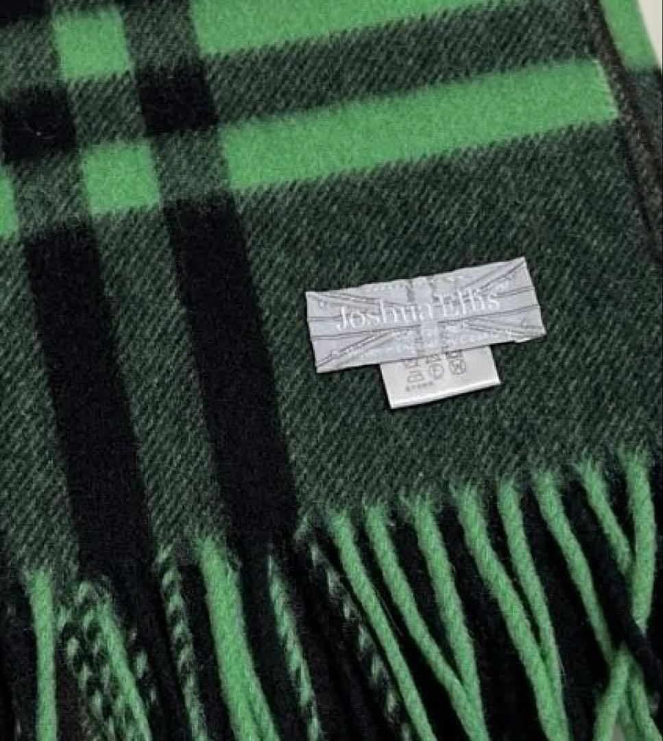 ジョシュアエリス　カシミヤ　大判　ストール　ライム　ユナイテッドアローズ