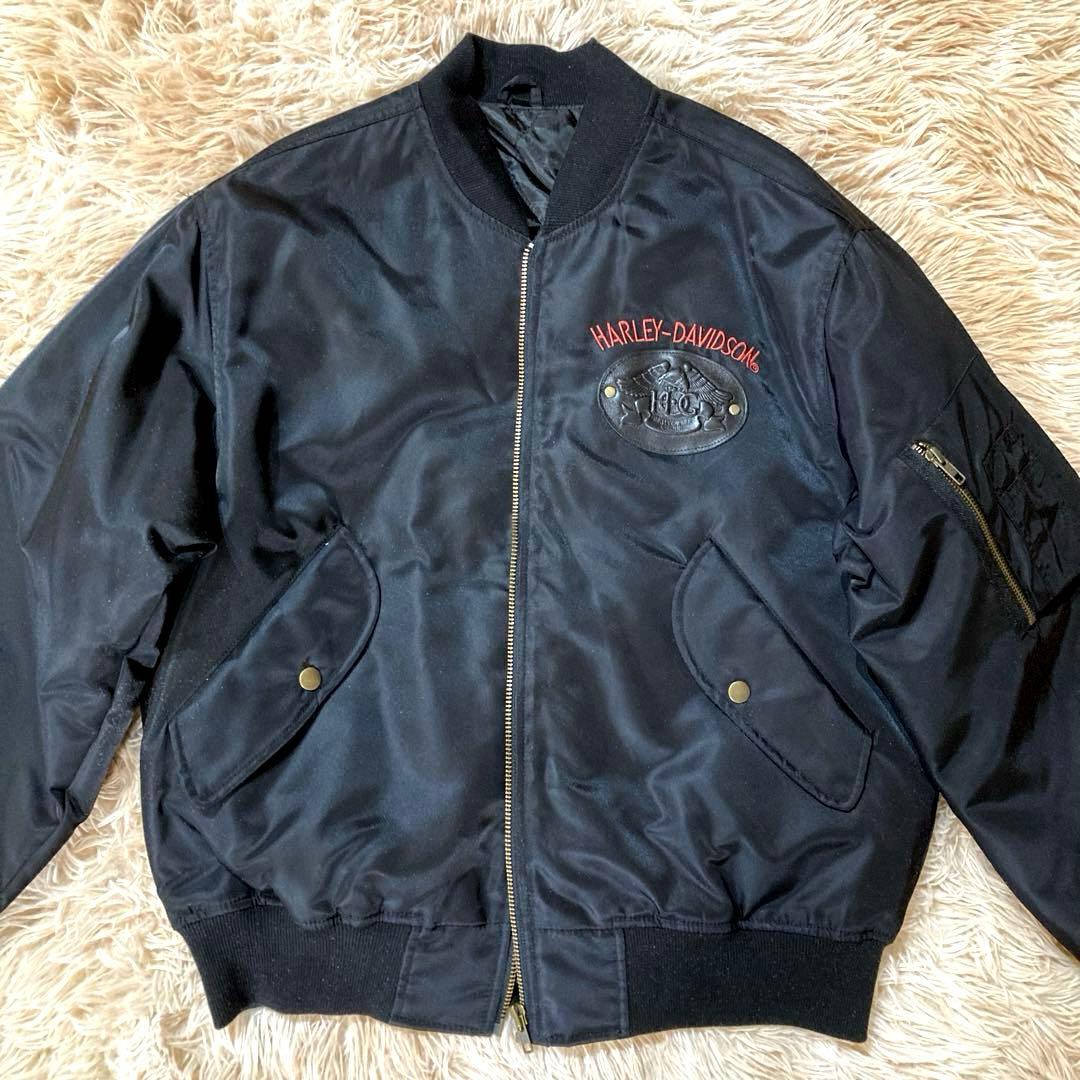 【希少ヴィンテージ】ハーレー H.O.G MA-1 イーグルタグ / 黒 / L