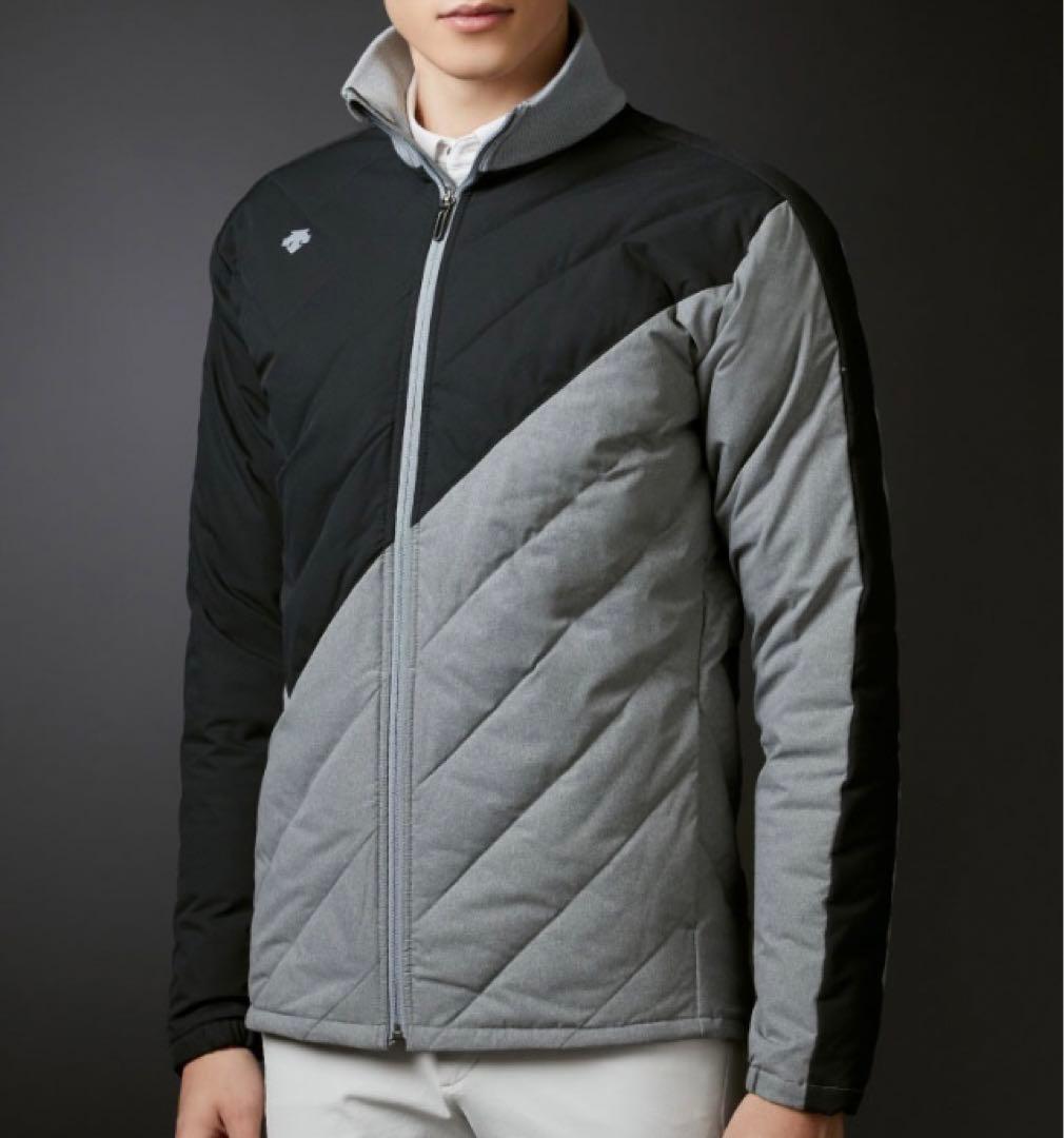 デサントゴルフ ミックスストレッチ切り替えグリーンダウンジャケット Mサイズ