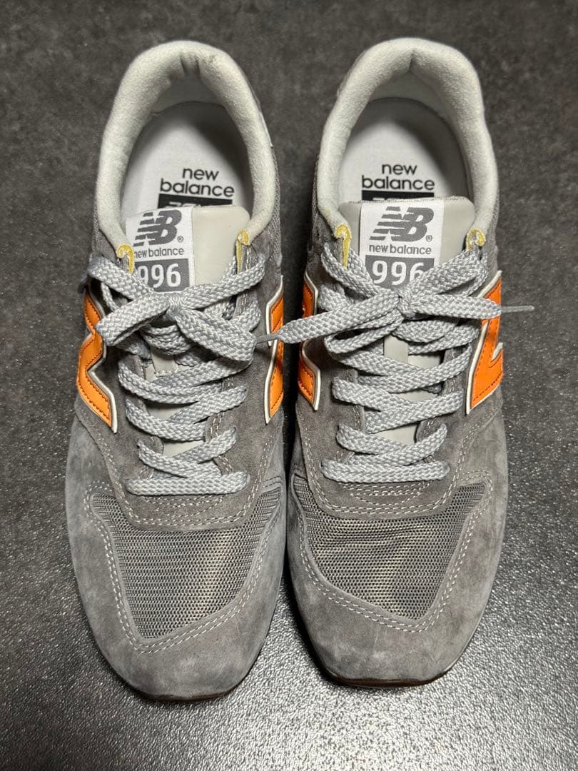New Balance 996 グレー/オレンジ スニーカー - メルカリ