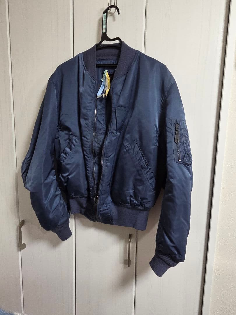 q*2様 希少サイズ 50s 復刻 USA製 ALPHA MA-1 ネイビー X