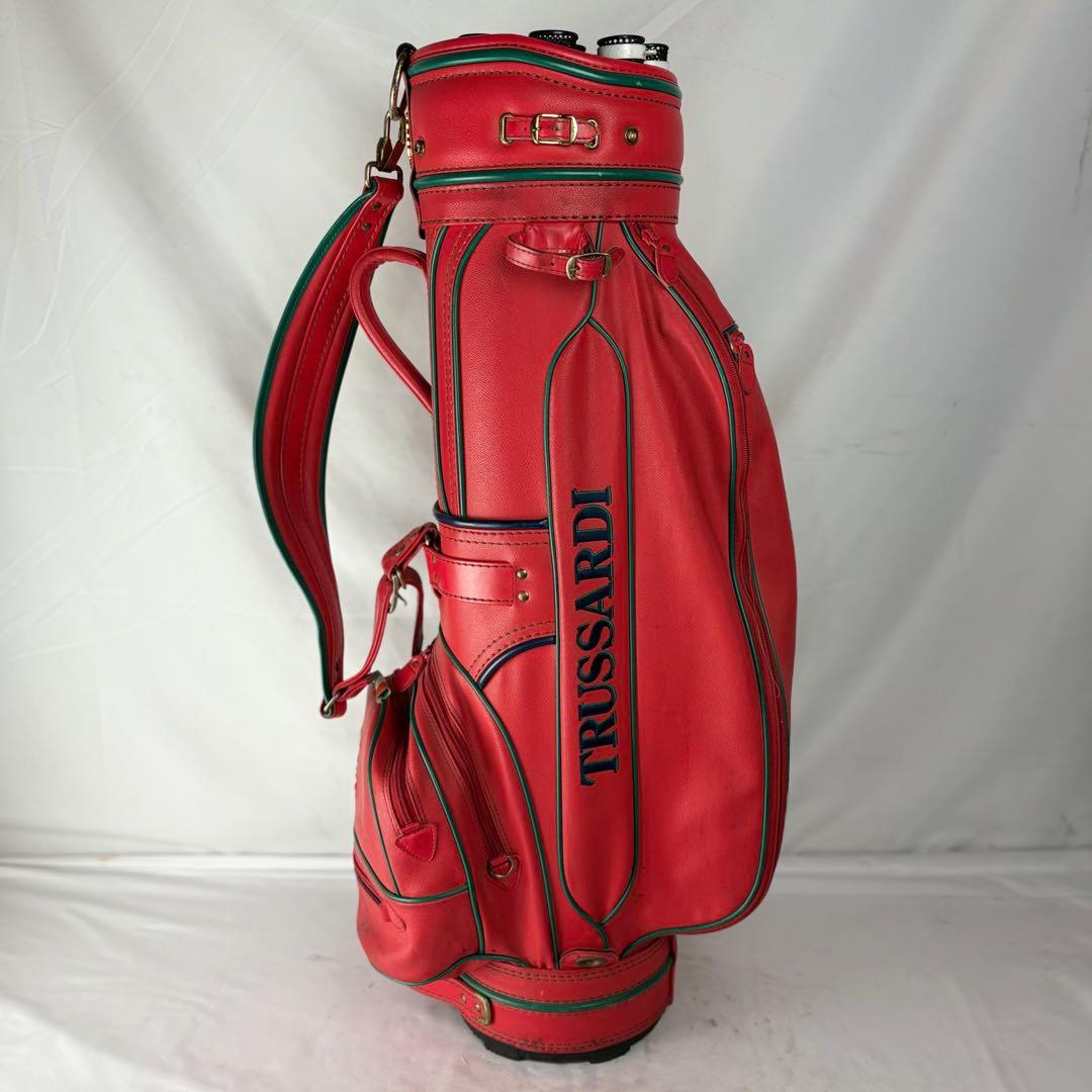TRUSSARDI トラサルディ レディース キャディバッグ ゴルフバッグ 赤