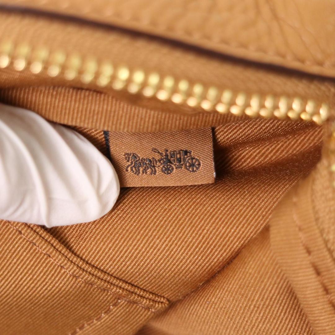 美品 COACH ボディバッグ レザー F48738　キャメル ウエストポーチ