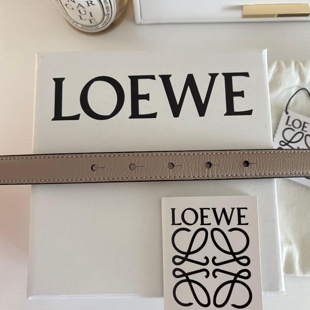 未使用　LOEWE アナグラムベルト　サンド/ゴールド　ベージュ