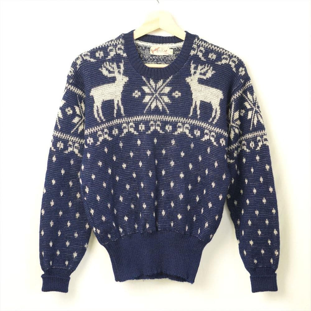 50s ジャガードニットヴィンテージ雪柄