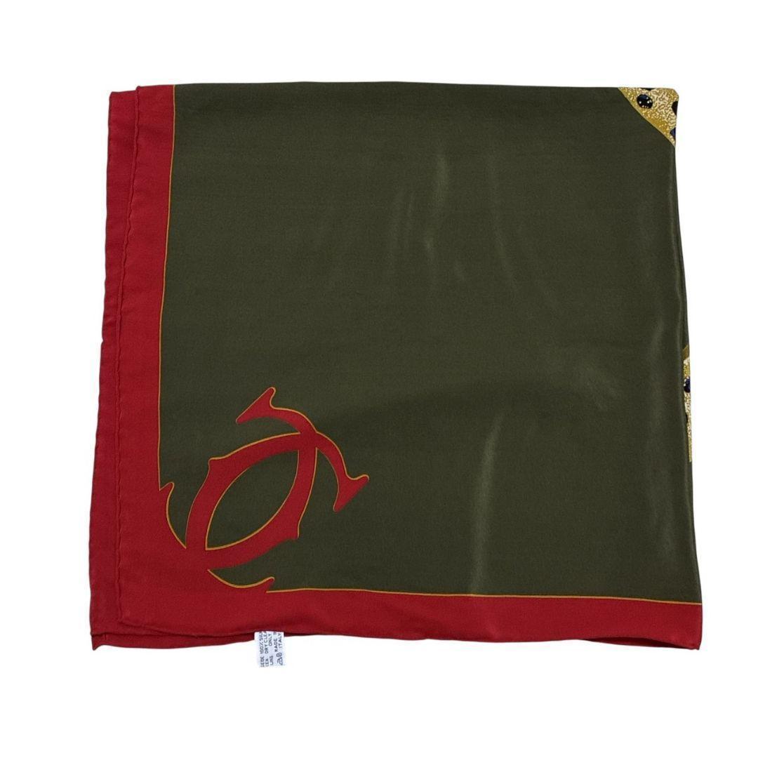 極美品✨Cartie カルティエ シルク イタリア 大判スカーフ ストール ロゴ