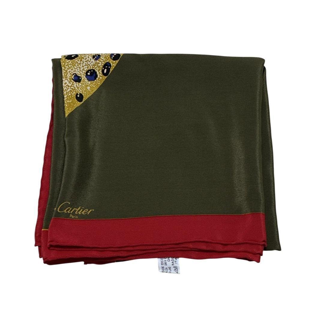 極美品✨Cartie カルティエ シルク イタリア 大判スカーフ ストール ロゴ