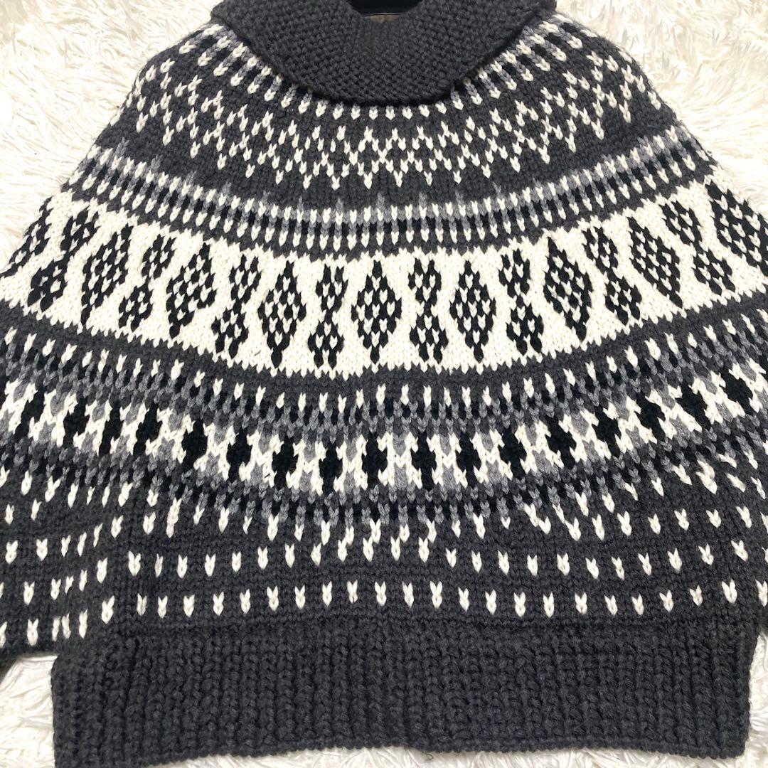 入手困難✨GANRYU コムデギャルソン 厚手ポンチョ カーディガン F グレー