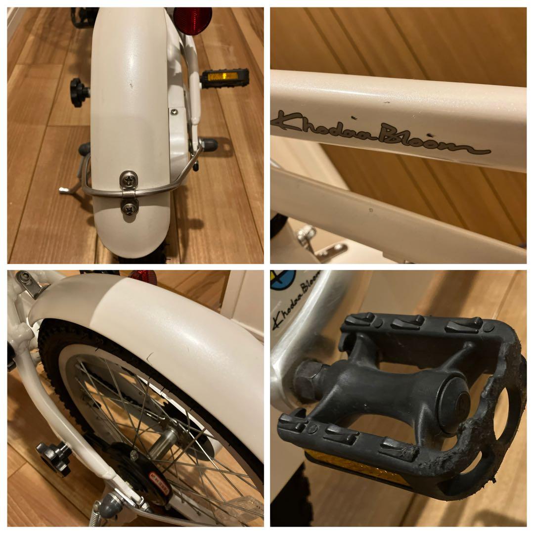 【美品、直接受け渡し】KhodaaBloom 16インチ ホワイト+補助輪