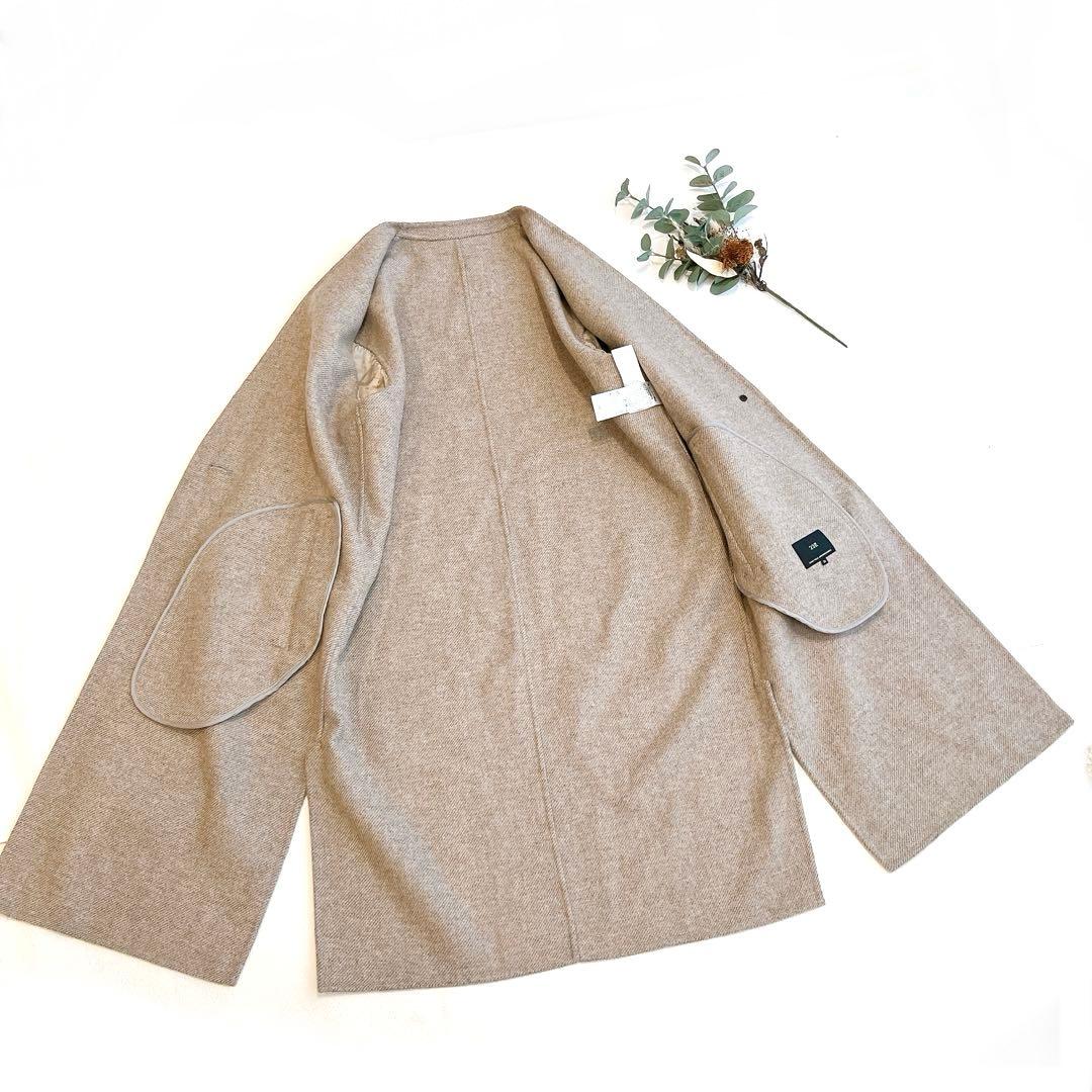 専用です 23区 ウールリバーツイルノーカラーコート ロングコート 36