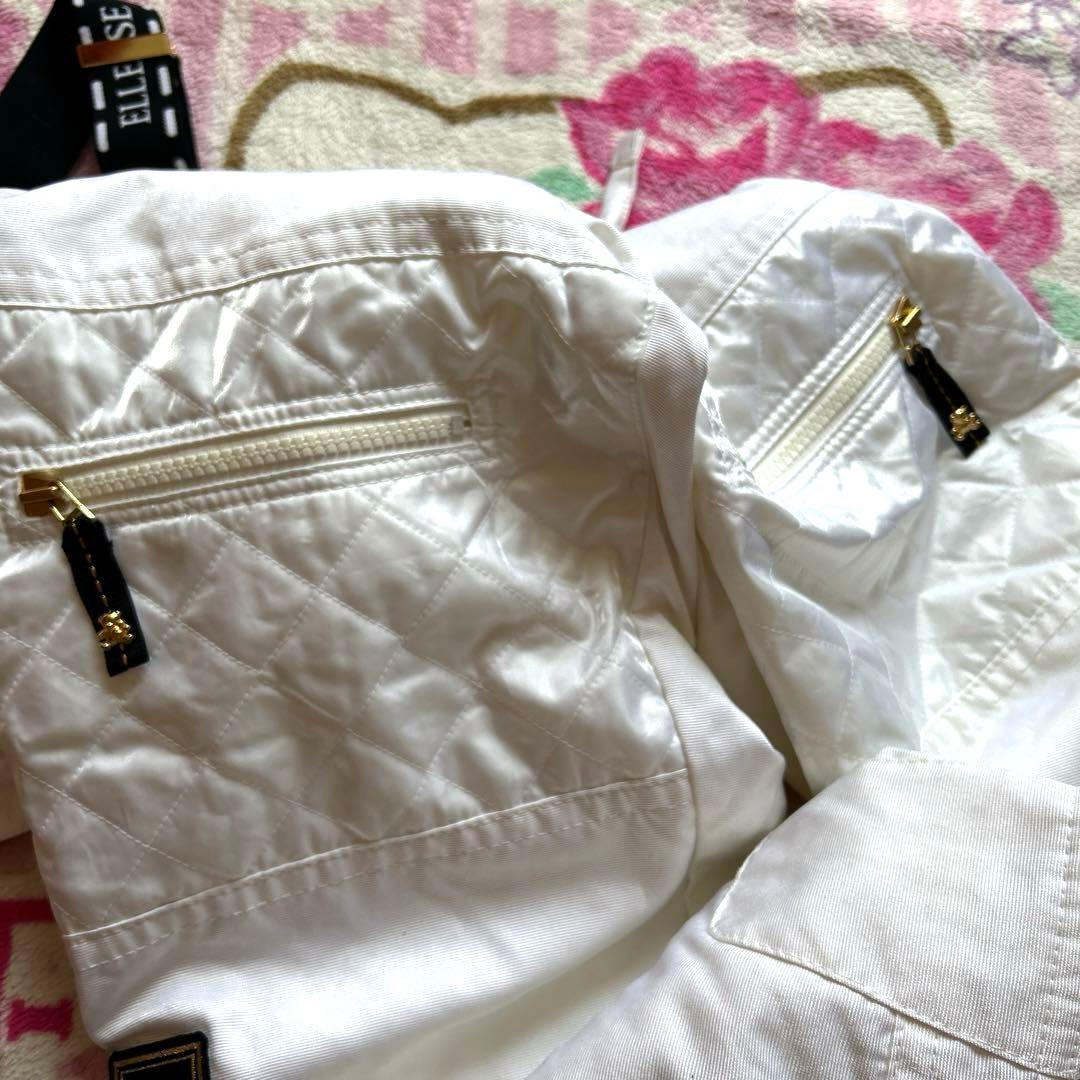 MサイズELLESSE ホワイトオーバーオールスキーウェア