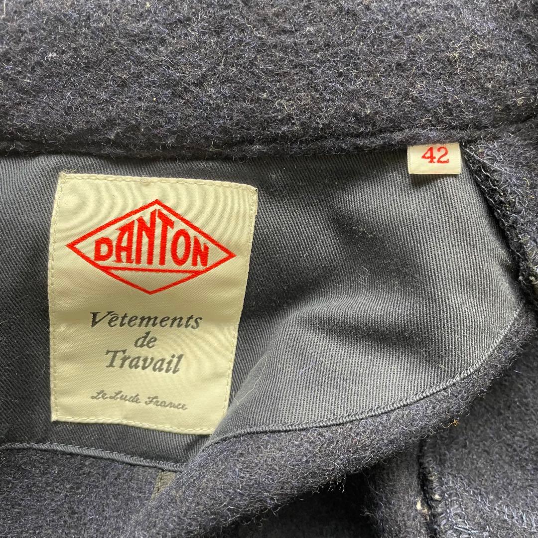 美品✨ 42（XL） ダントン ウールモッサ 2WAY フードコート ネイビー